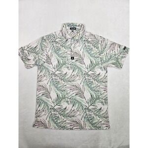 Bad Birdie Polo Shirt Men's Large Palm Leaf Golf Performance Stretch Lightweight